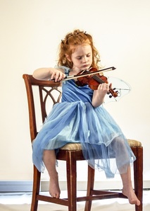 young girl with violin